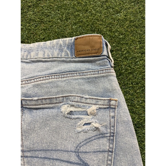 American Eagle Jeans Womens 12 Blue Cotton Denim 5-Pocket Distressed Wide Leg‎ - Picture 7 of 7